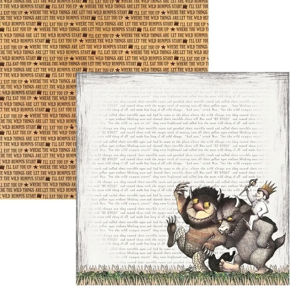 Paper House Where the Wild Things Are Let the Wild Rumpus Start Scrapbook Paper